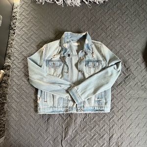Light Blue Destroyed Denim Jacket